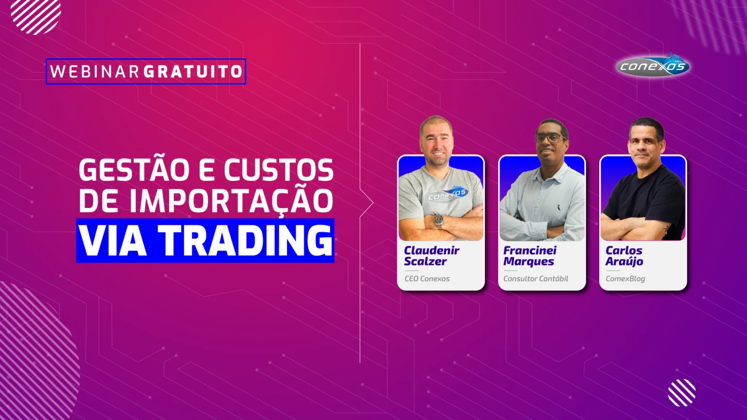 Capa do webinar Gestão de custos de importação via Trading