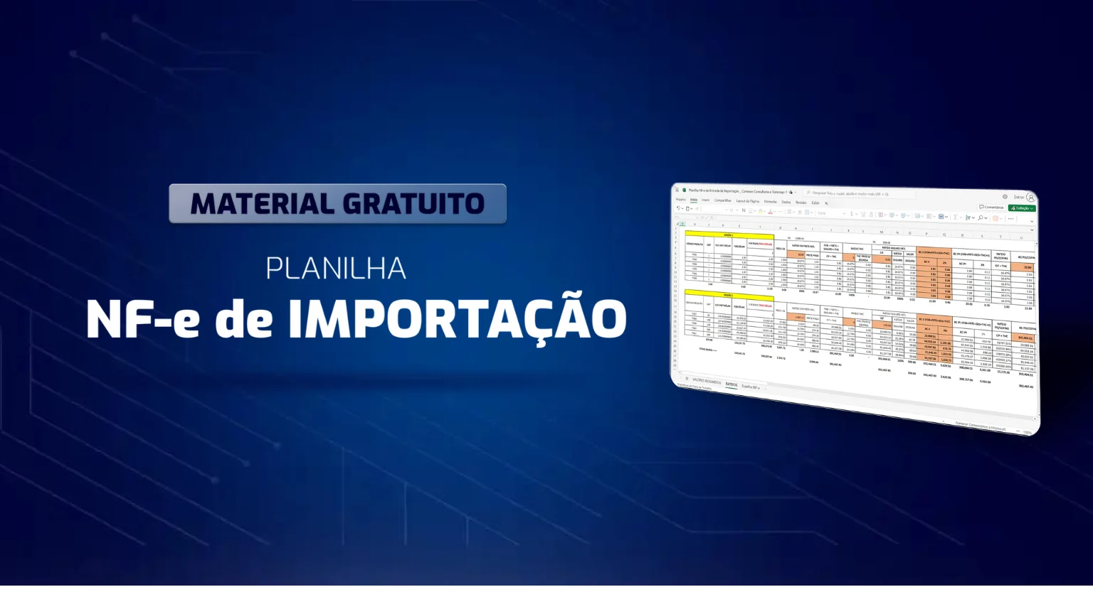 Planilha NF-e de importação