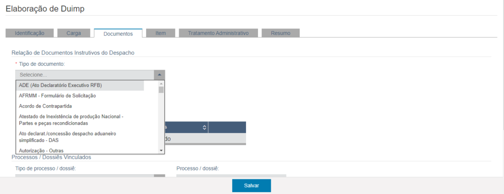 Portal Unico Siscomex duimp documentos