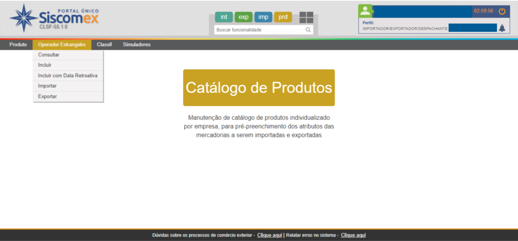 Portal Unico Siscomex Catalogo de Produtos 1