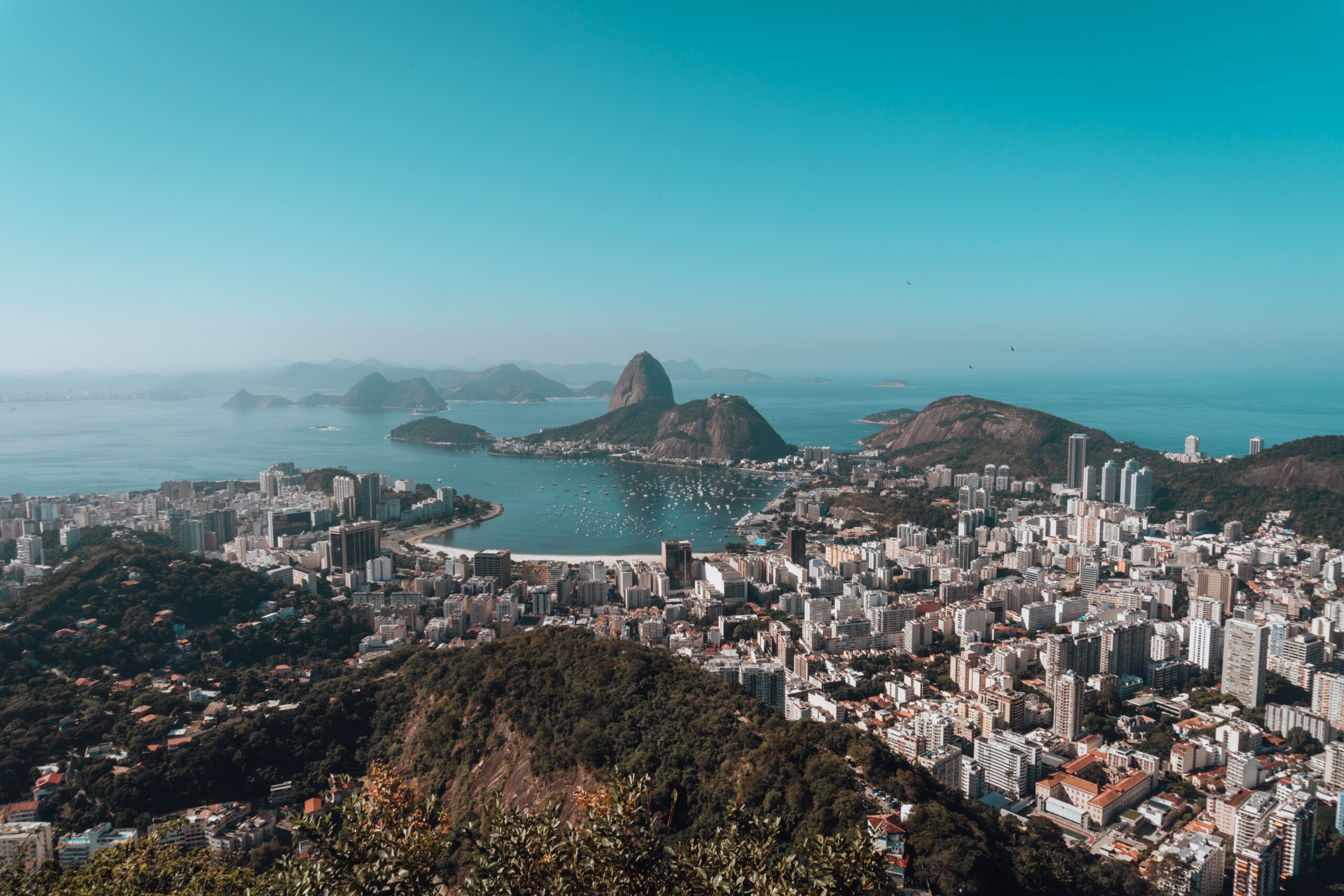 landscape rio de janeiro surrounded by sea blue sky brazil scaled